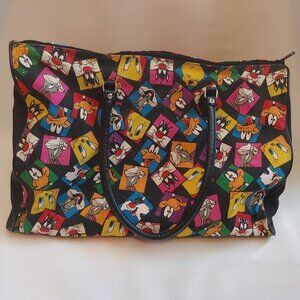 VINTAGE LOONEY TUNES Duffel Bag Large Satchel Style Duffel Bag